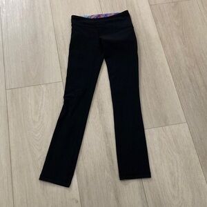 Ivivva Black Girls' Yoga Pants with Colorful Waistband